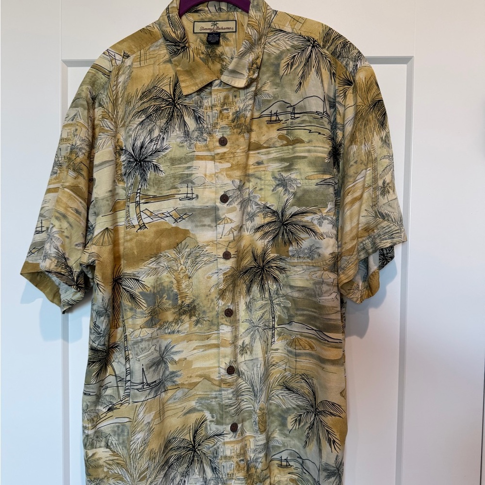 Tommy Bahama Hawaiian Print Silk Shirt